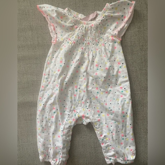 JOULES Lexie Jersey White Star Romper Size 3-6 months - Picture 1 of 5